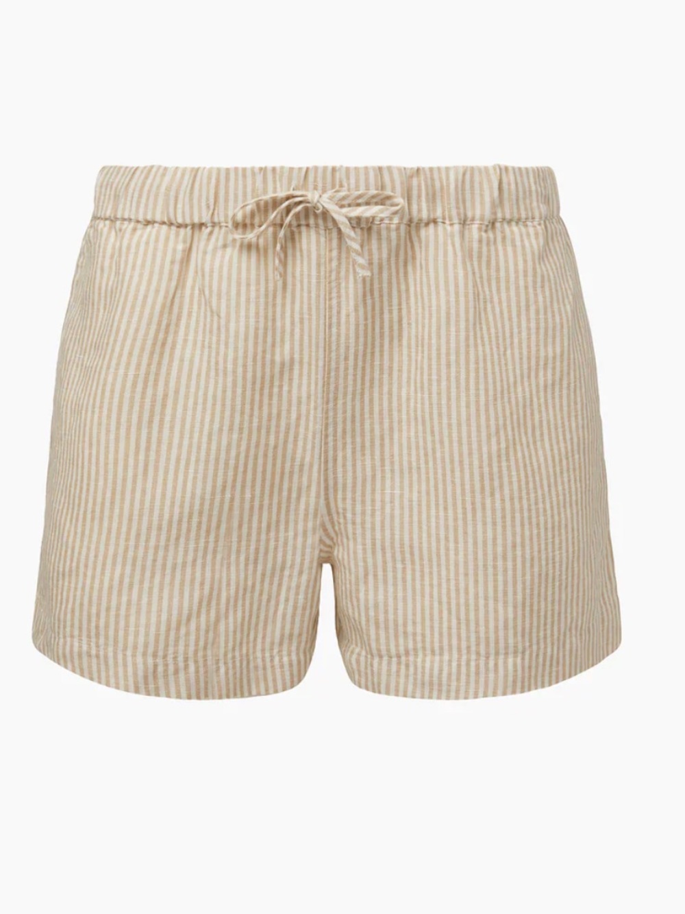 NWT ONIA Air Linen Elastic Drawstring Short  Jute/White Striped size XS